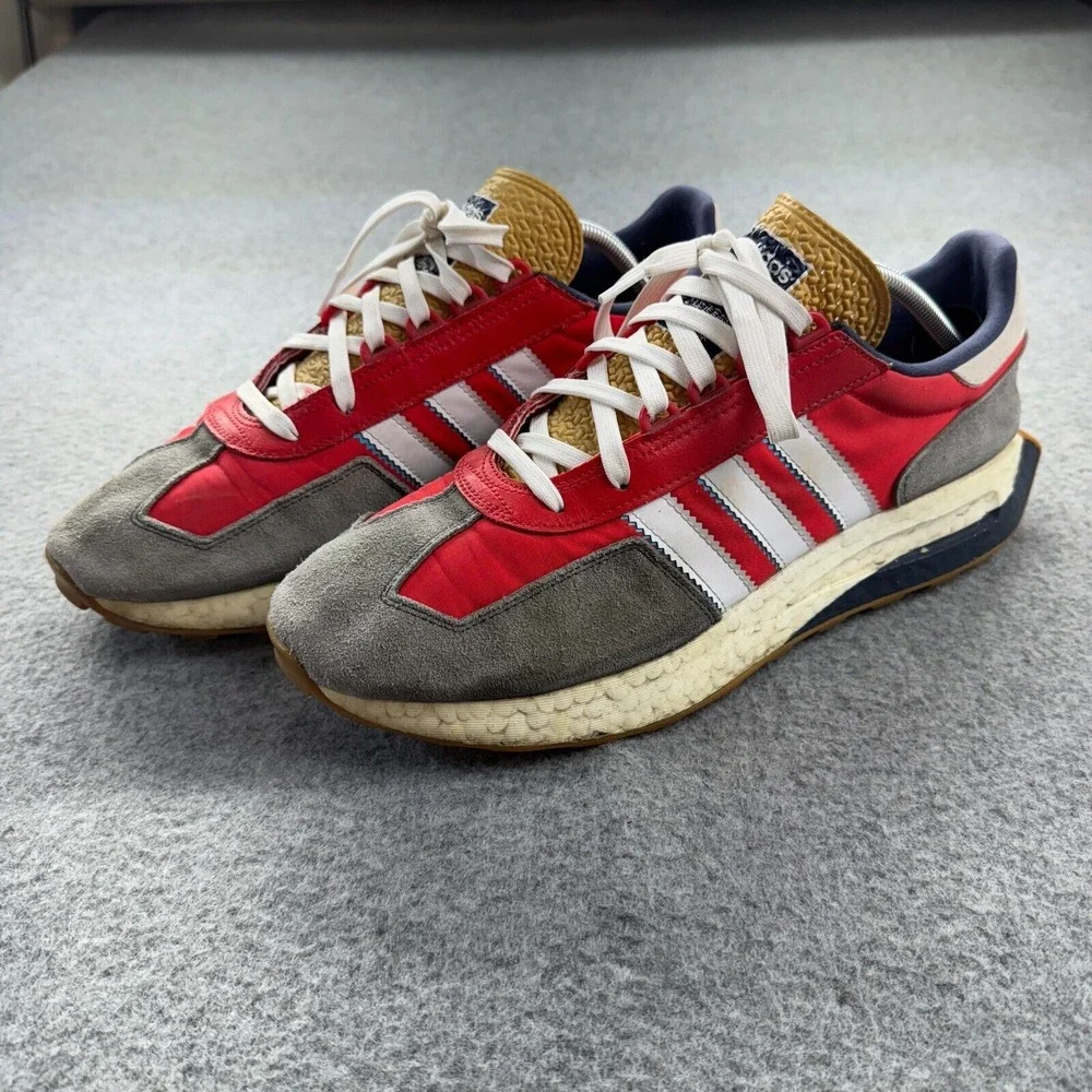 Adidas Retropy E5 Men's 11 Red Gray GY4487 Suede Sneakers Retro‎ Gum Sole Boost